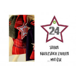 ITH Anhänger - Kreuzstich Stern Zahlen